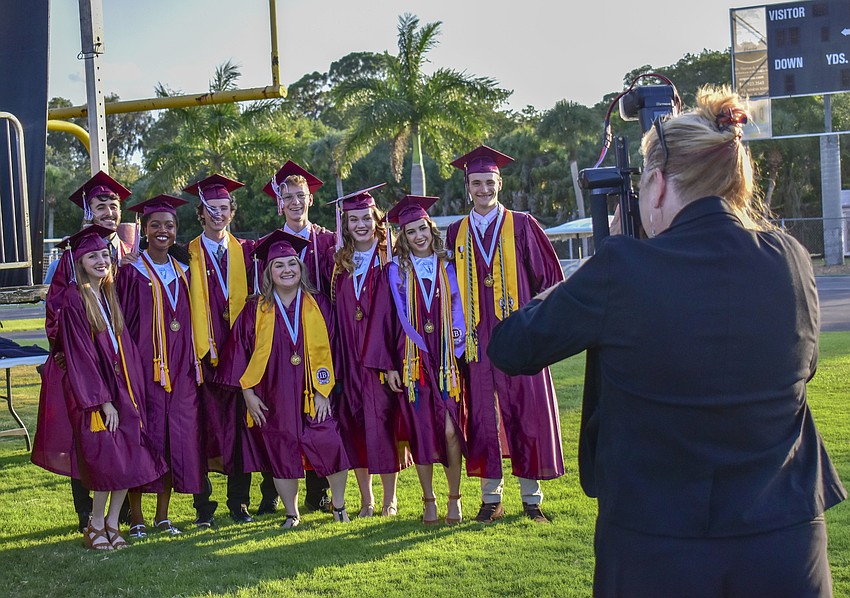 Riverview High School's chamber choir snap a photo before their performance.