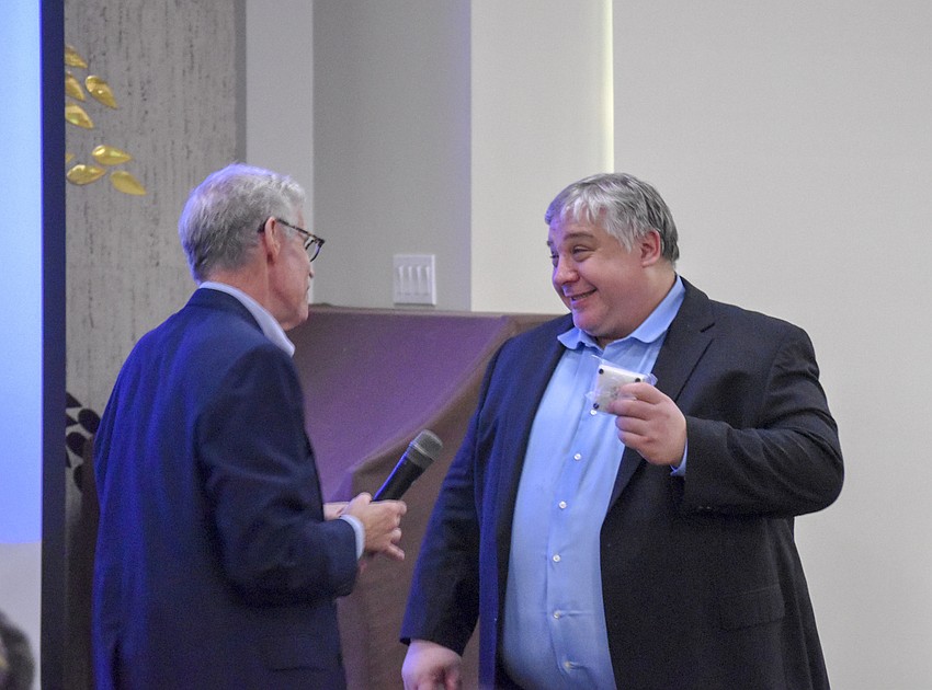 David Steinbach (right) is the Brotherhood Volunteer of the Year.