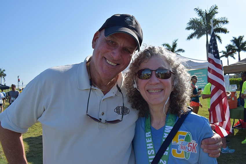 Joel Ehrenpreis, of Longboat Key, supported his wife Rosalyn, who ran in the race.