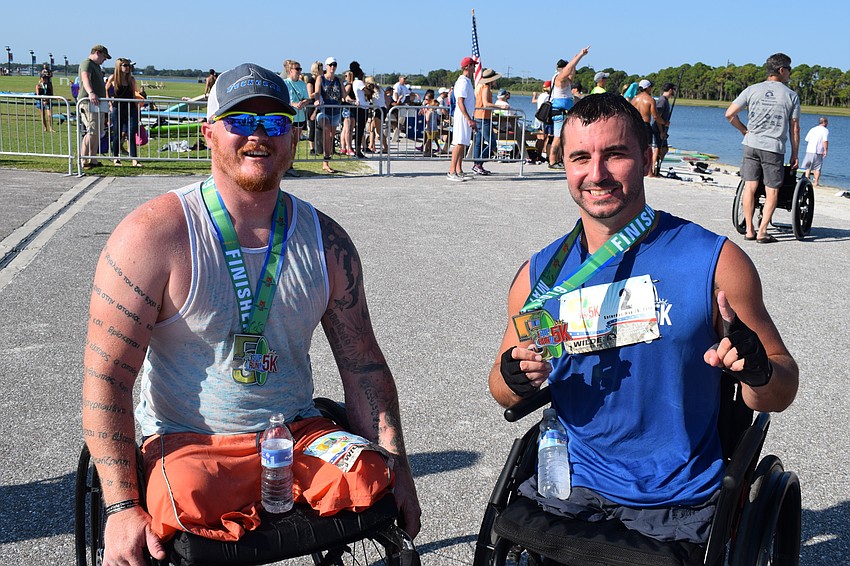 Justin Gaertner and Charlie Lemon, of Tampa, each completed the 5k portion of the race.