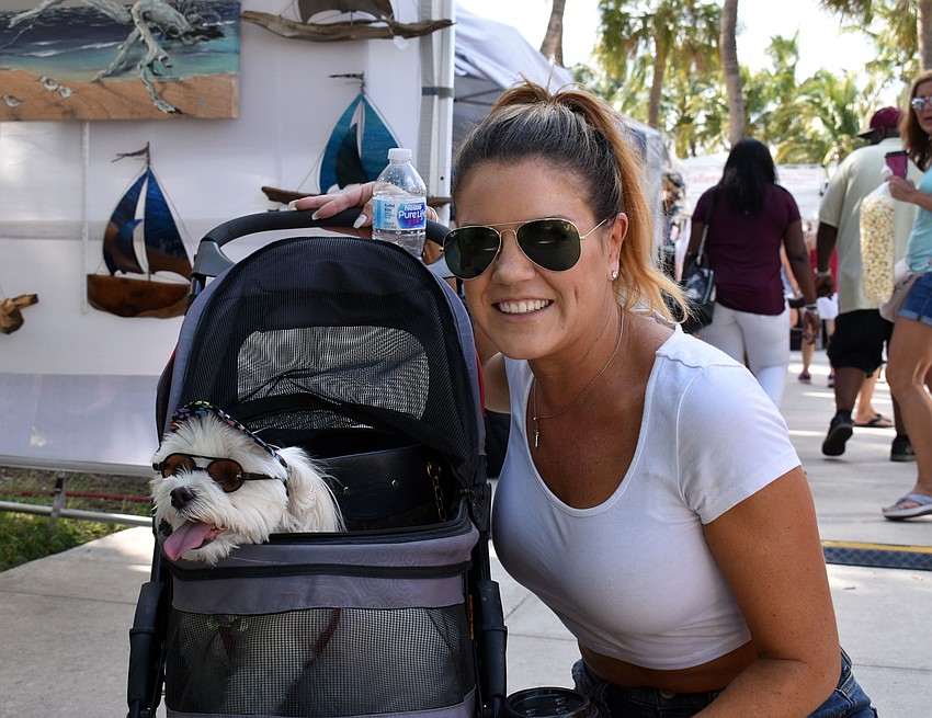 Megan Massacci brought her dog Romeo out for some fun in the sun.