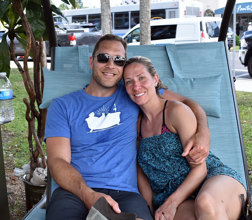 Randy and Ali Centofante took a break from shopping.
