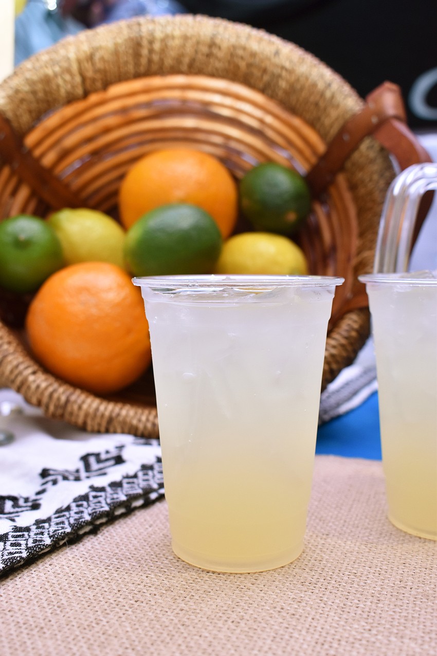 The Azunia tequila booth served an organic skinny margarita.