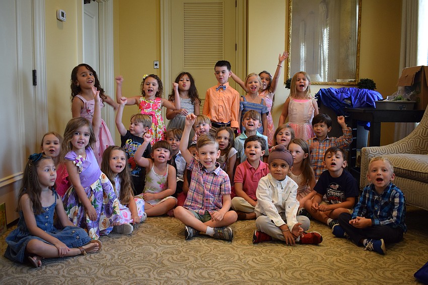 Students in the Dolphin and Parrots classes were excited as the ceremony was ready to begin.