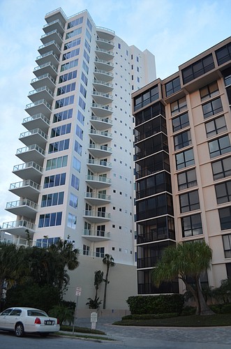Palm Avenue residents have complained about the lack of setbacks required for new high-rise projects such as 624 Palm.