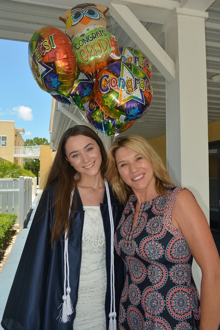 Lauren Millar was greeted by mom, Dr. Sylvia Millar, and a bunch of balloons before the ceremony.
