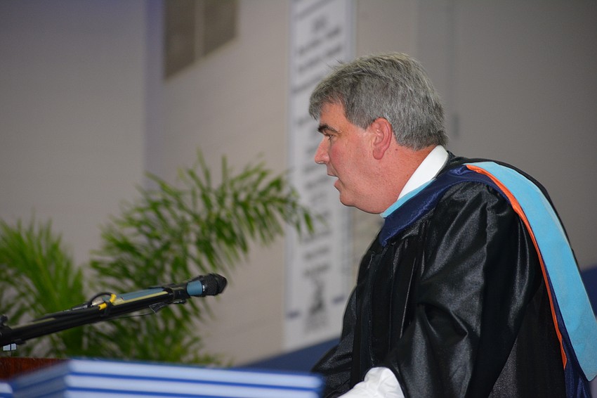 Head of School David Mahler addresses the seniors.