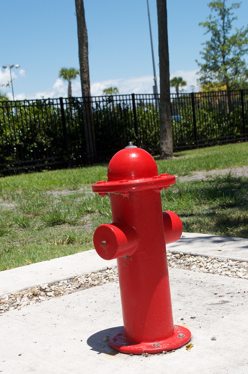 The dog park offers several amenities for four-legged visitors.