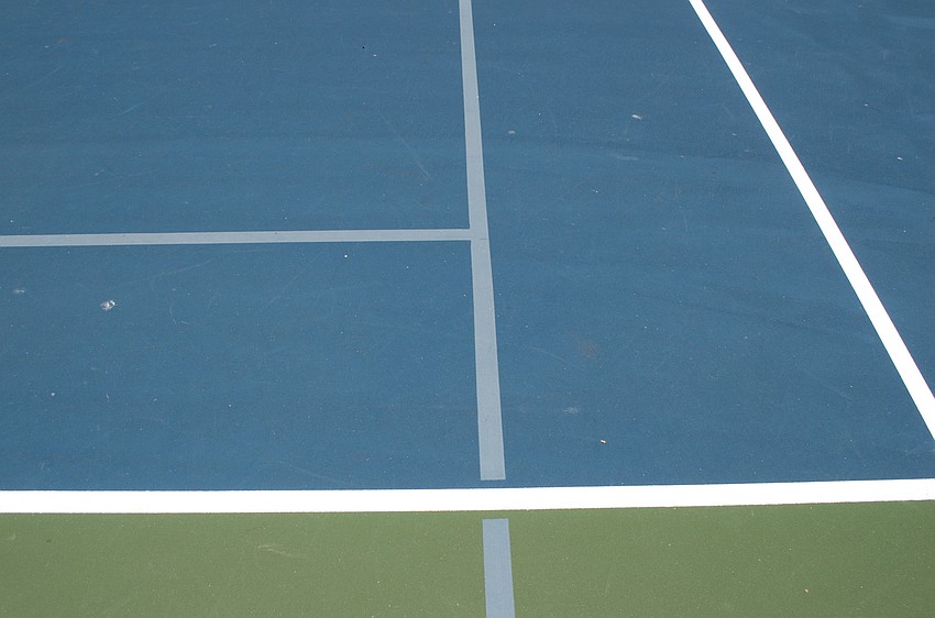 In addition to a regulation pickleball court, one of the park's two tennis courts is lined for pickleball. Roll-away nets complete the transformation.