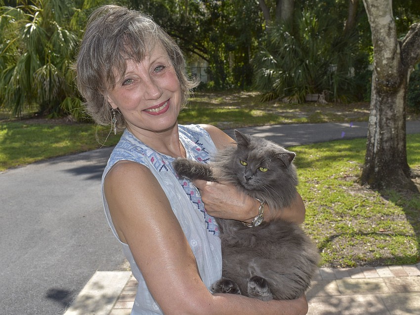 Elaine Herda and her cat Josephine.
