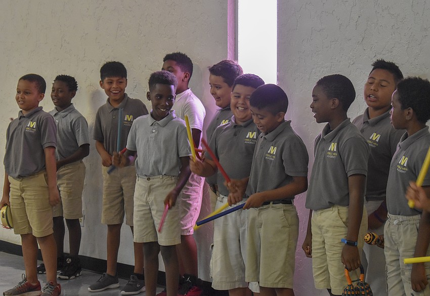 The third grade students perform songs from the Underground Railroad.