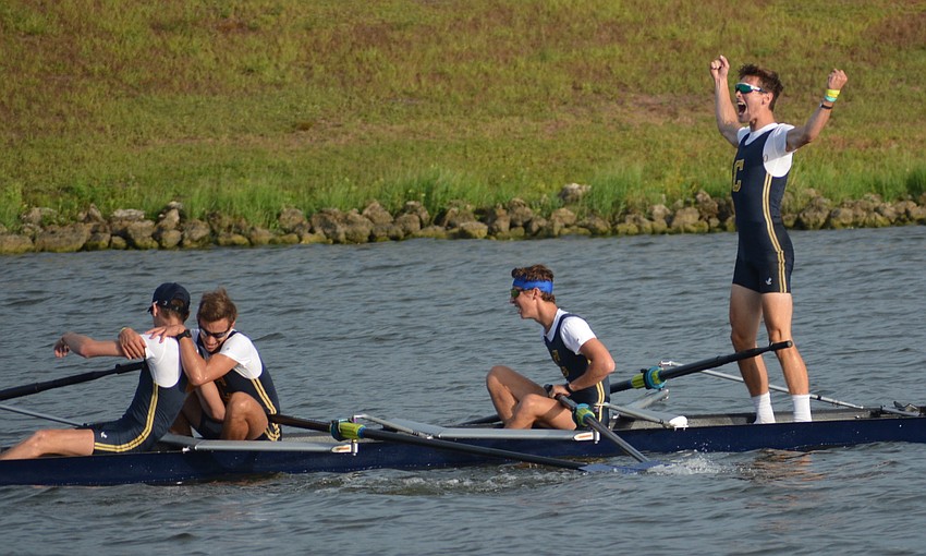 Canisius (Buffalo) rower Charles Korn won't be told to sit down in the boat after his men's lightweight 4+ team won the national title.