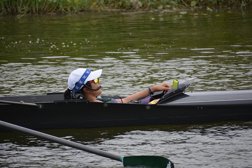 Sarasota Scullers coxswain Shannon Chan has quite a different responsibility in her Women's 4+ C Final on June 8.