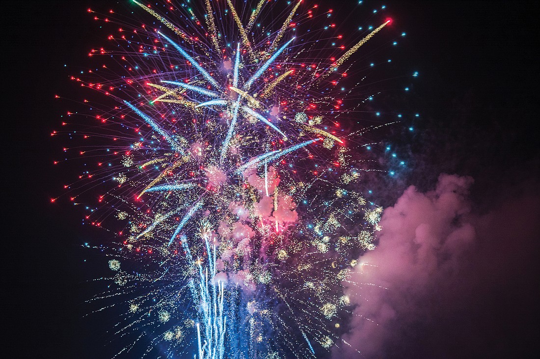 Last yearâ€™s fireworks on Siesta Key Beach.