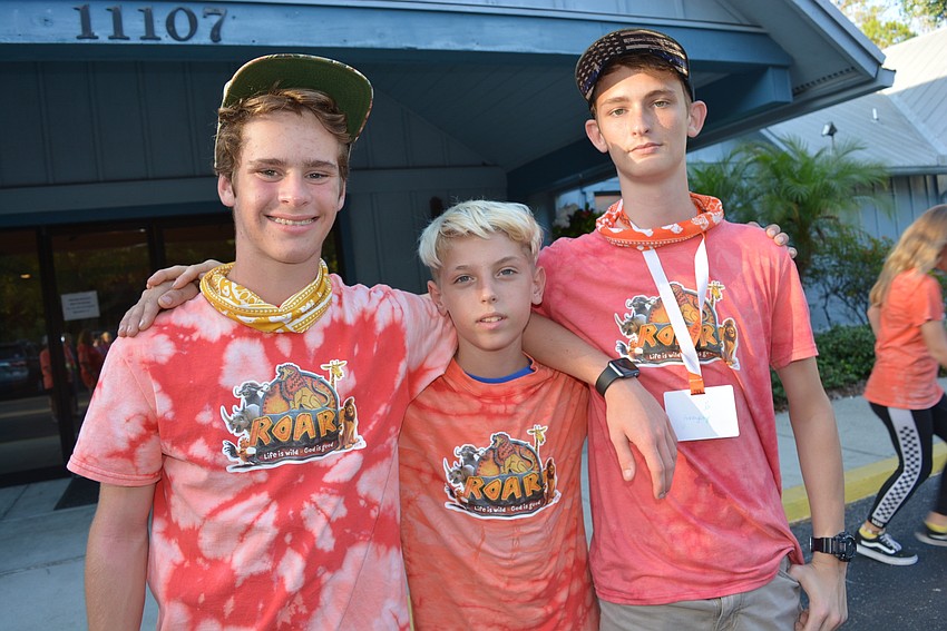 Lakewood Ranch High's John Anuszewski, East County's Jayden Jennings and Lakewood Ranch High's Connor Schrand all served as leaders for the younger children.