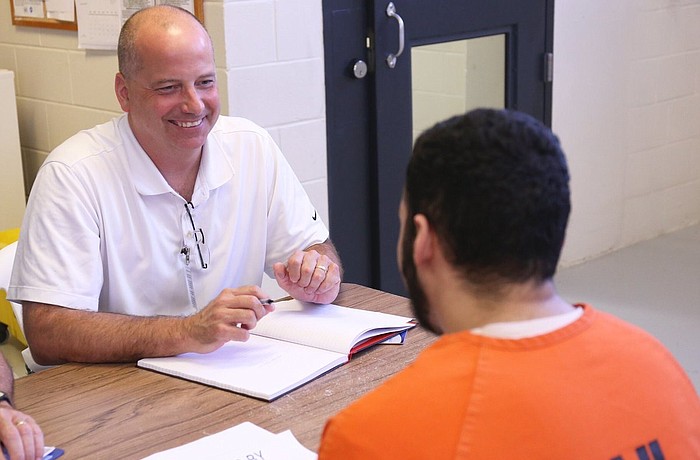 Inmates met with various employers during a job fair. Photo Courtesy Sarasota Sheriff's Office.