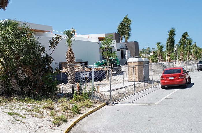 The sidewalk ends at the eastern end of Broadway Street.