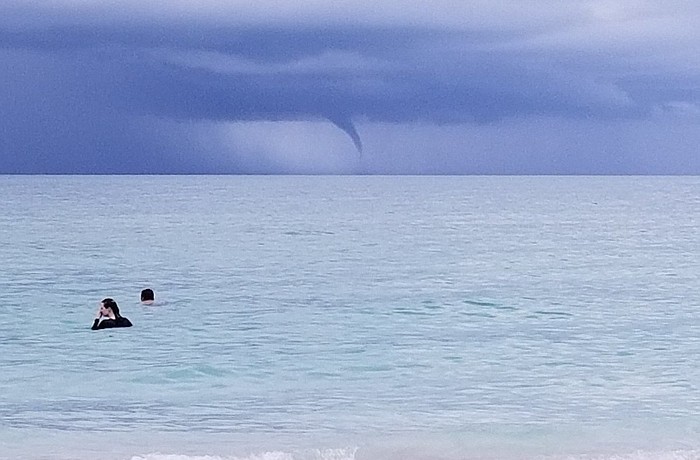Rick Brauckmuller shared this photo of a possible waterspout on his Twitter. Photo Courtesy.