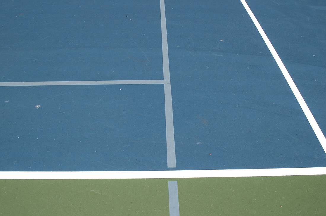 In addition to a regulation pickleball court at Longboat Key&#39;s Bayfront Park, there are two courts relined on a tennis court.