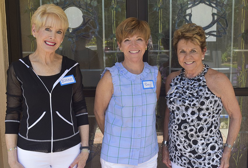 Bonnie Wilder, Patty Cooper and Carol Peschel volunteer to supervise mahjong each week.