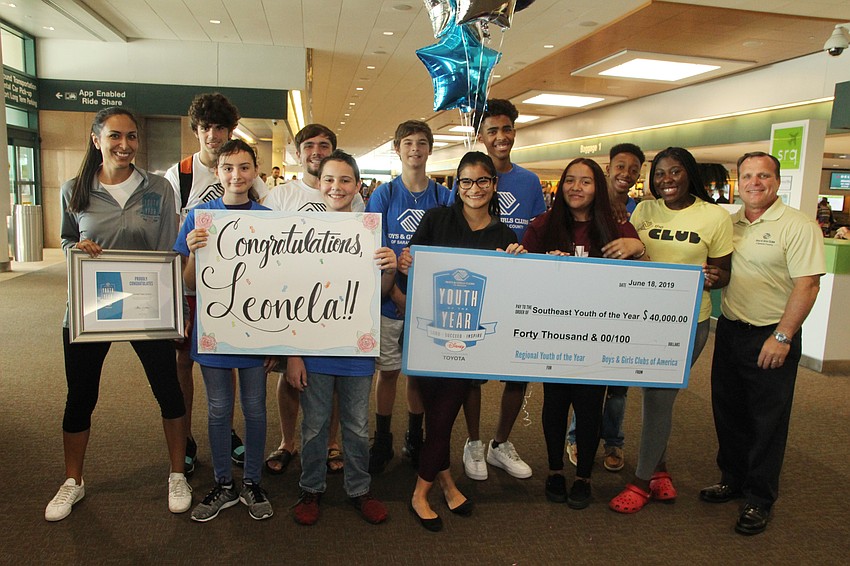 A number of Boys & Girls Clubs of Sarasota County teens turn out to support their fellow member.