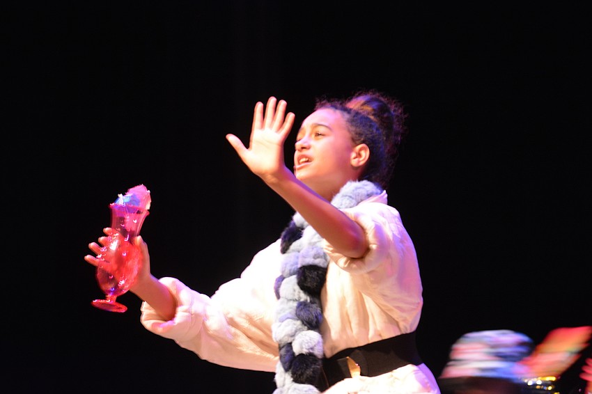 Yaira Spears gets into her role as Olaf.