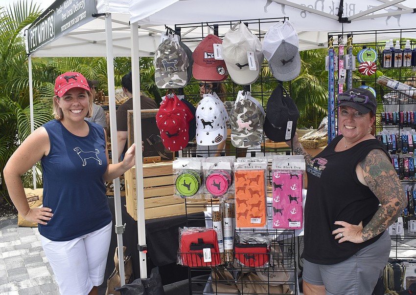 Melissa Auman and Amber Clemmer with with The Black Dog.