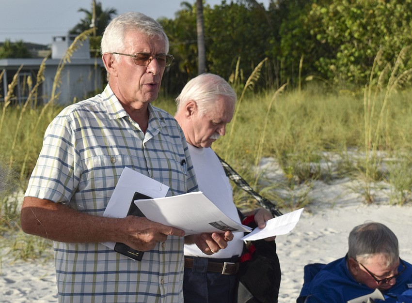 Pastor Norman Pritchard leads the congregation prayer.