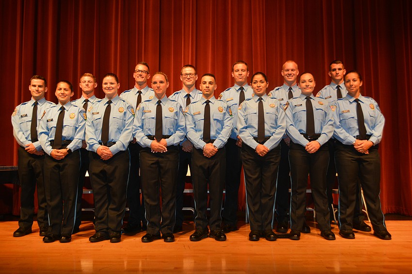 The 14 graduates of the Florida Law Enforcement Academy at Manatee Technical College.