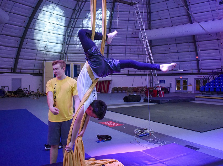 Ethan Kuykendall, 11, is in his fifth year of circus camp.