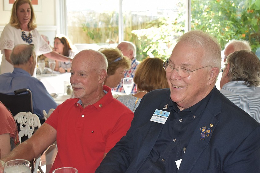 Previous president Jay Sparr and previous district governor Tim Milligan attended the gavel passing.