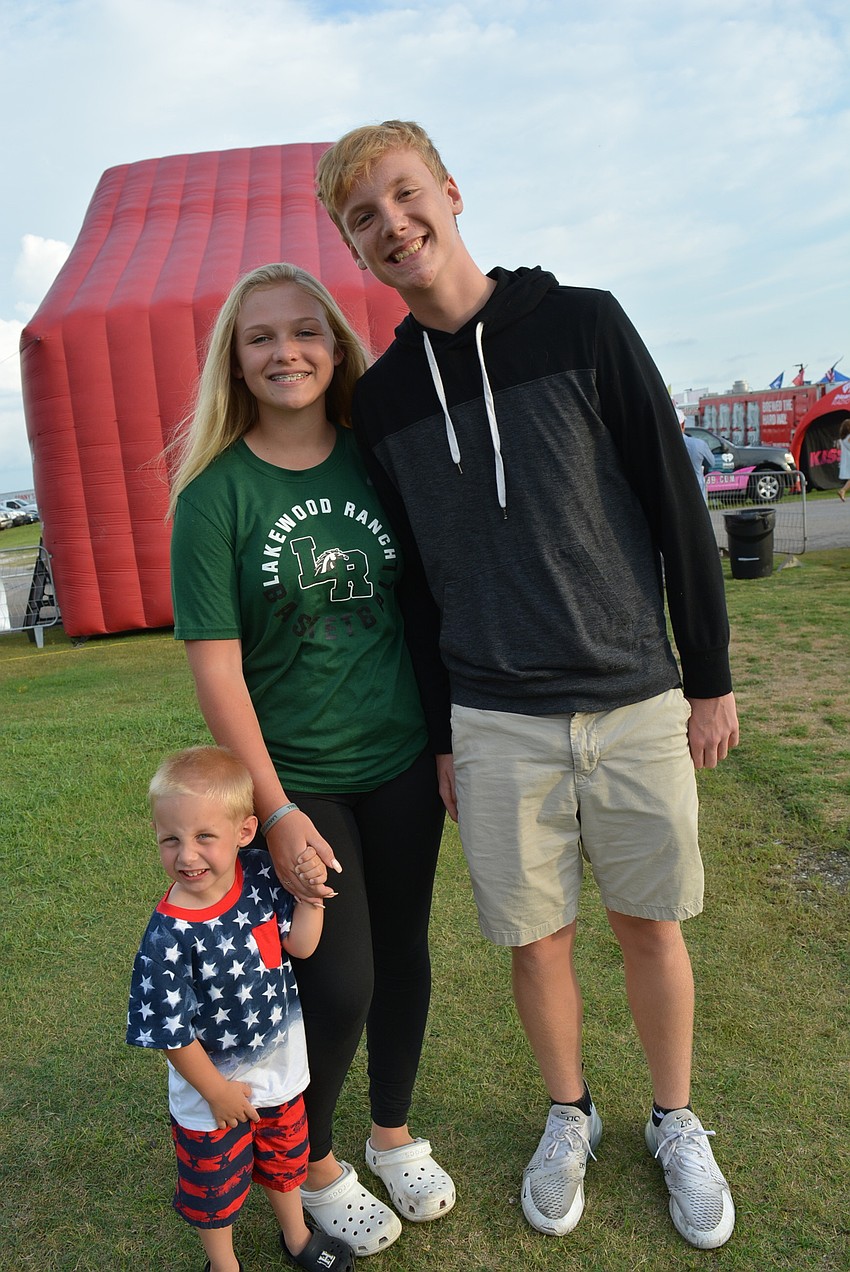 East County 3-year-old Hayden Else enjoys the kids area with sister Savannah Else and friend Seth Szalkay.