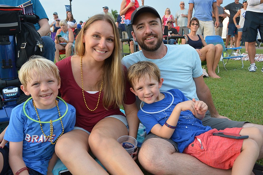 Lakewood Ranch's Noah, Justine, Matthew and Josh Jackson got a front row spot to hear the Greg Billings Band play. 