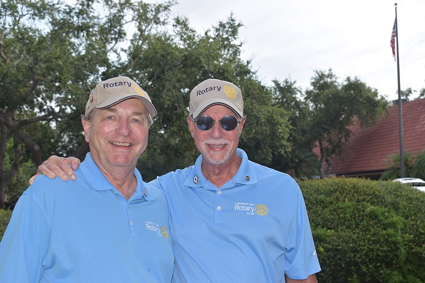 Rotary members Jack Rozance and Jay Sparr judged the pups of the Hot Diggity Dog contest this year.