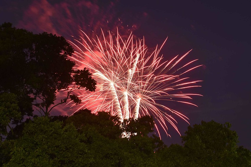 Red, white and blue fireworks dominated the shows.