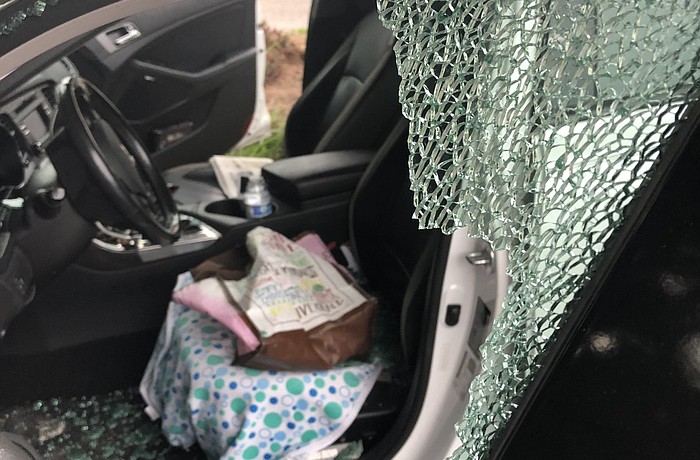 This is the car that was burglarized last weekend. Photo courtesy of Sheila Loccisano.