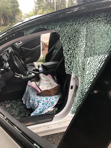 This is the car that was burglarized last weekend. Photo courtesy of Sheila Loccisano.