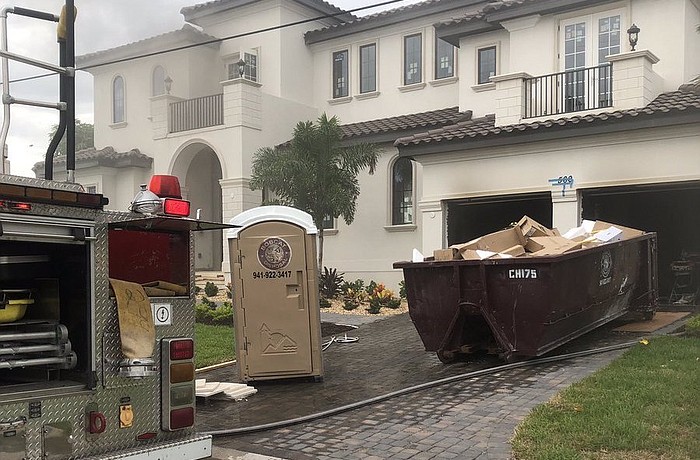 Longboat Key fire fighters responded to a structure fire Friday morning. Photo Courtesy of the Town of Longboat Key's Twitter account.