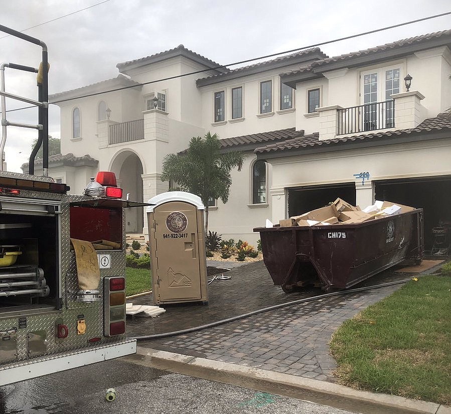 Longboat Key fire fighters responded to a structure fire Friday morning. Photo Courtesy of the Town of Longboat Key&#39;s Twitter account.