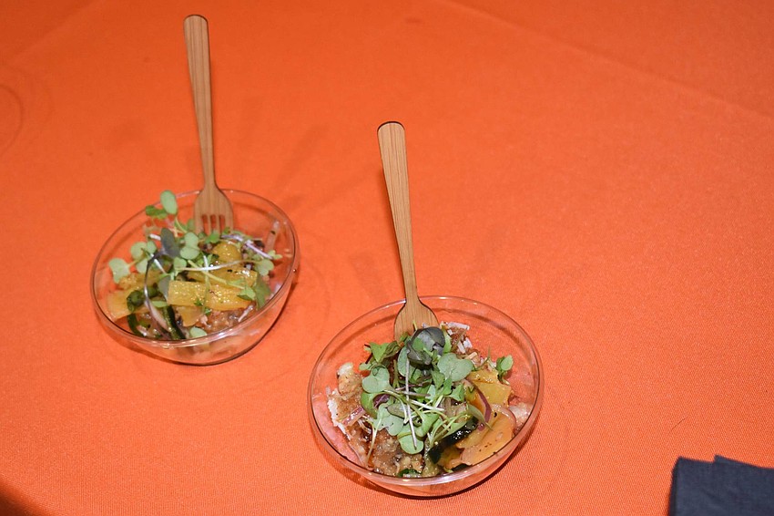 Chefs Mike Yoder and Victor Gaviria created the Hawaiian Lionfish dish. The fish is crusted with almonds, which Yoder says complements it well.