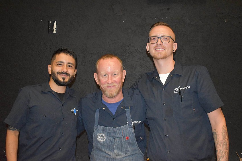 Diego Vega, Chef Steve Phelps and Doug Baira put together the dishes for Indigenous this year.