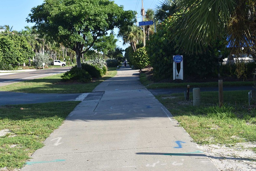This photo along Gulf of Mexico Drive may be blurry, but that's what you get atop a bike.