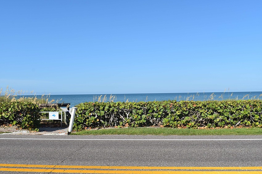 Farther down on Gulf of Mexico Drive, beach shrubs and water zip past you in a beautiful line only broken up by trees.