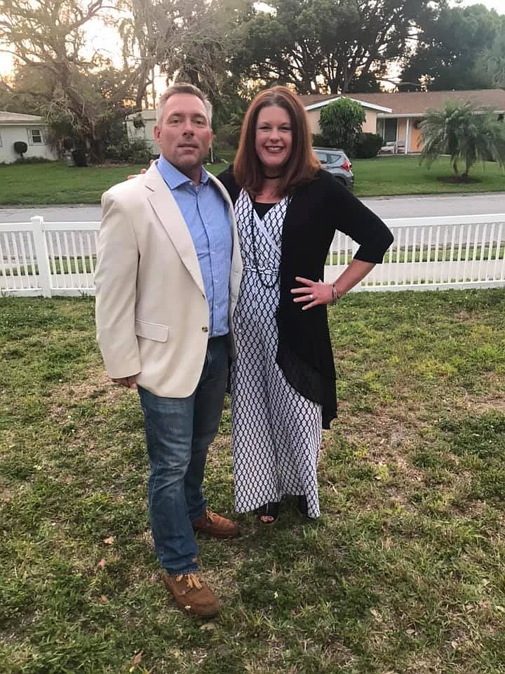 After: Shon Ewens and her husband John after her 70 pound weight loss.