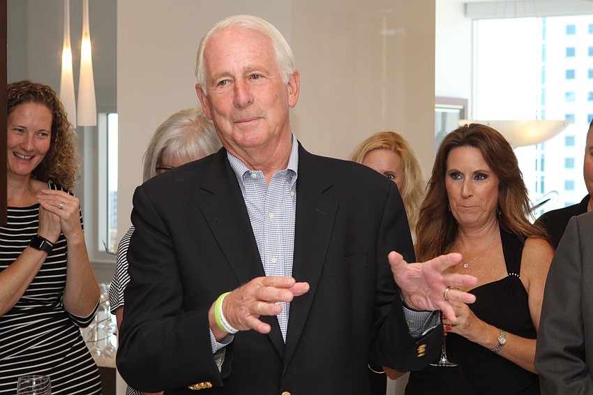 Chairman of the Board for Selah Freedom Art Wood spoke to the crowd.