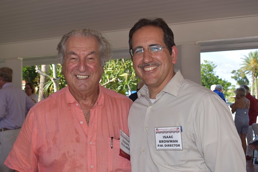 Joe McElmeel and public works director Isaac Browman at the event.
