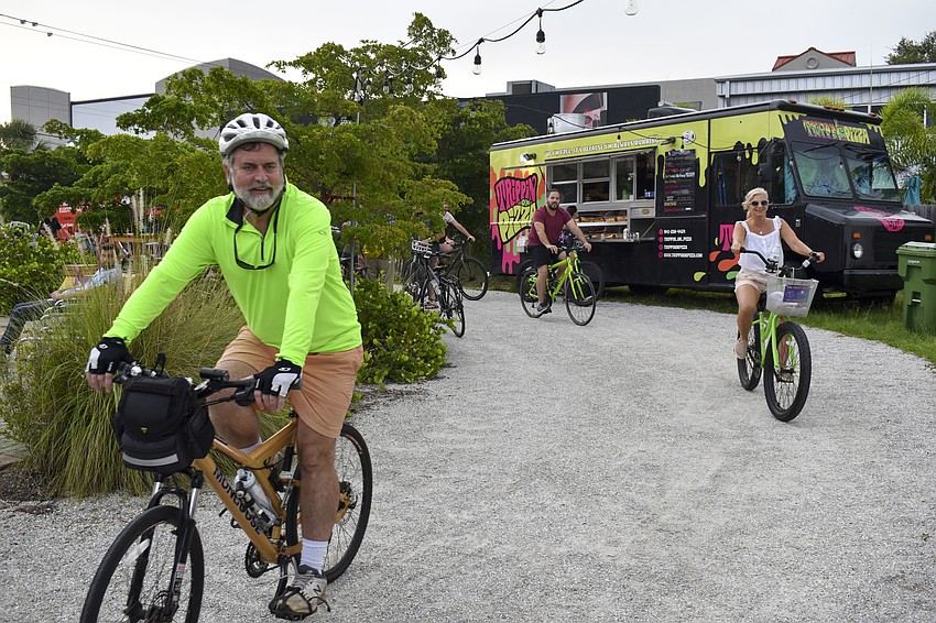 John McCarthy leads the group in the tour.