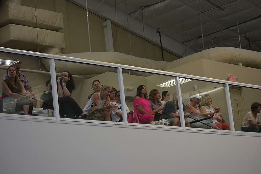Many of the parents watched from above during Beam Queens Bootcamp.