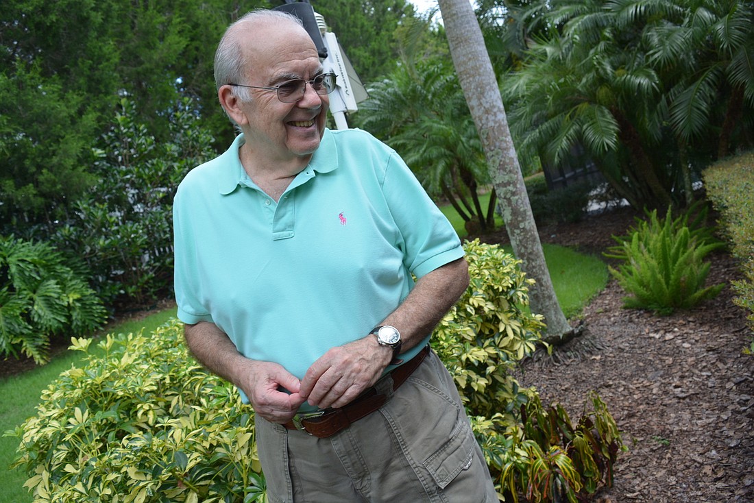 Country Club resident Romeo Turcotte has added landscaping and made other changes behind his home in Riviera to try to divert and absorb water, but the area still remains too wet.