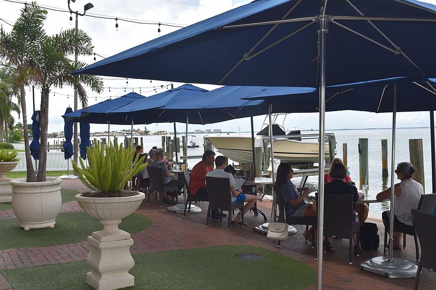 At night, the string lights come on and the patio becomes even more beautiful.